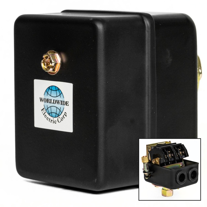 Metal Housing 100-125 PSI Air Compressor Pressure Switch Control Single ...